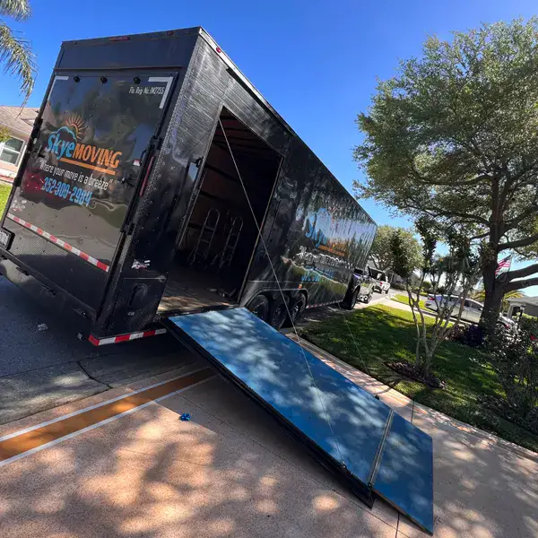 Skye Moving's truck parked somewhere in Ocala, FL