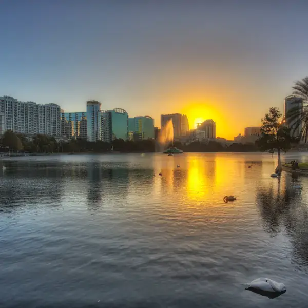 a view on Lake Eola in Orlando, FL